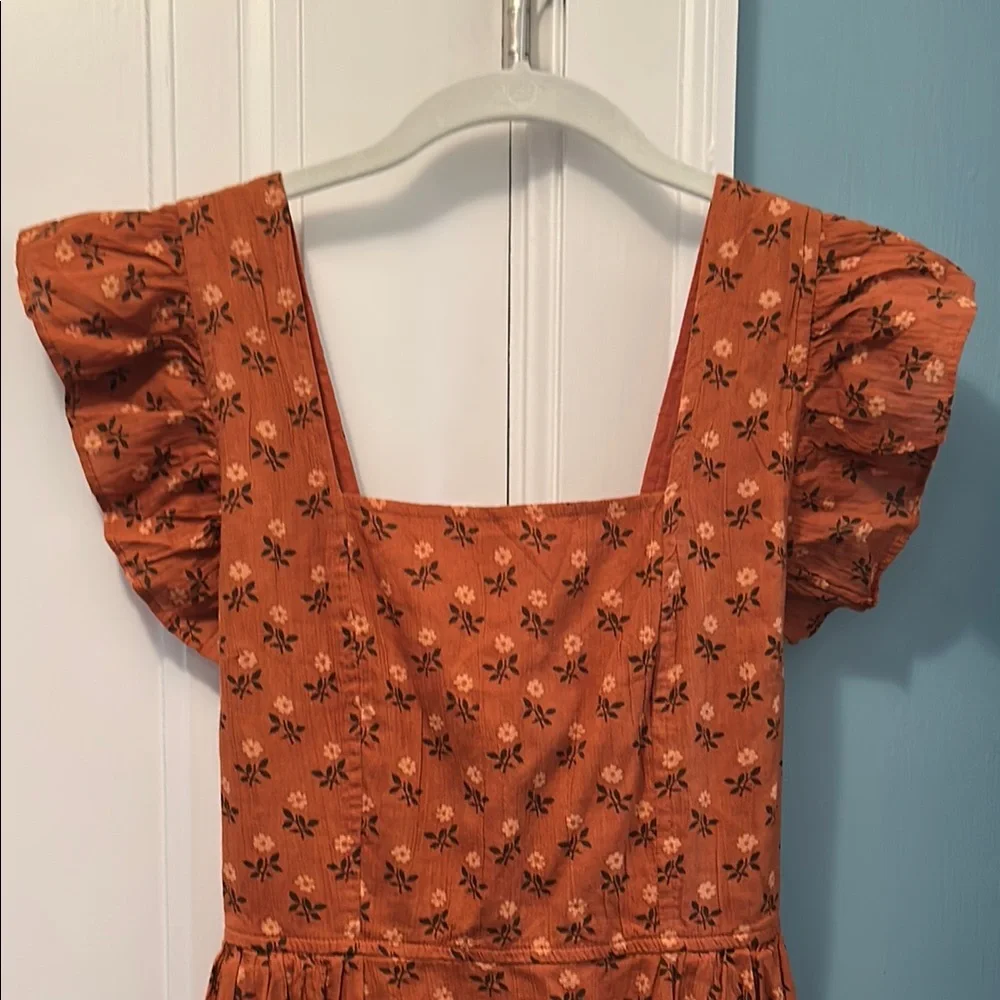 Madewell Ruffle Strap Tiered Midi Dress in Wild Calendula Block Print - Picture 6 of 9